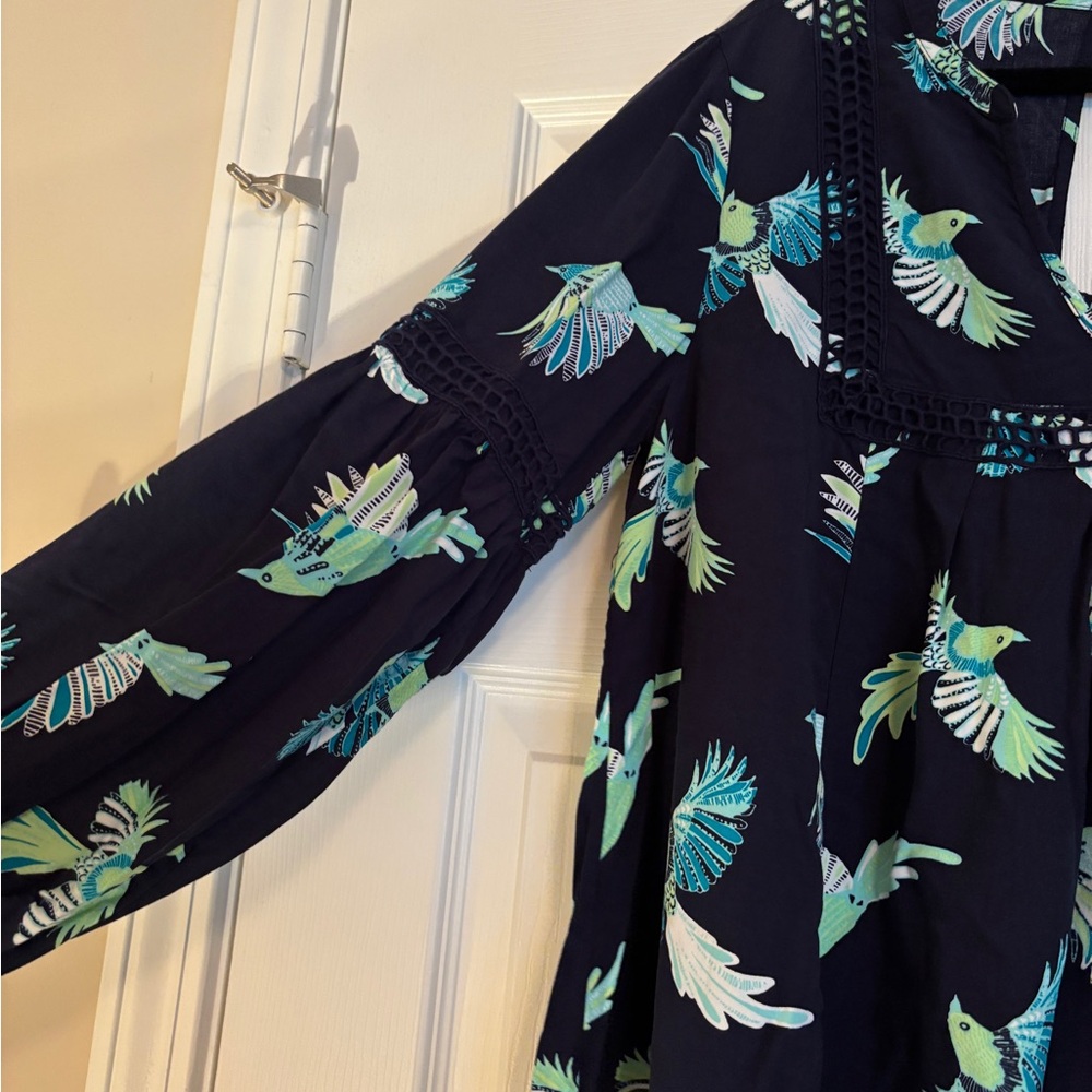 Crown & Ivy Green and Blue Long Sleeve Sundress - Picture 3 of 6